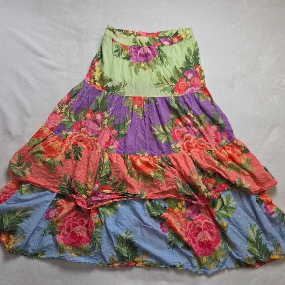 XL Farm Rio x Anthropologie tiered floral maxi skirt - Picture 1 of 10